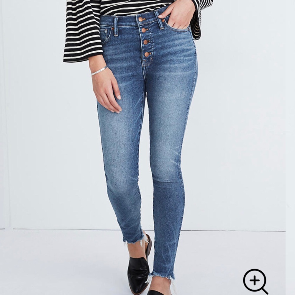 Petite High-Rise Skinny Jeans Button-Front - 37P